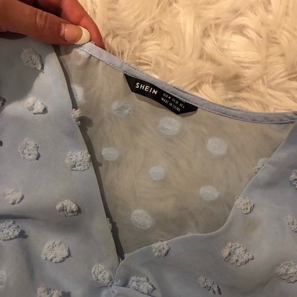 Blue shein blouse crop top - Picture 4 of 4